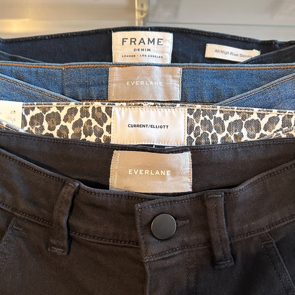 Lot of 4 - Size 23 Luxury Denim 
Everlane, Current/Elliot, Frame